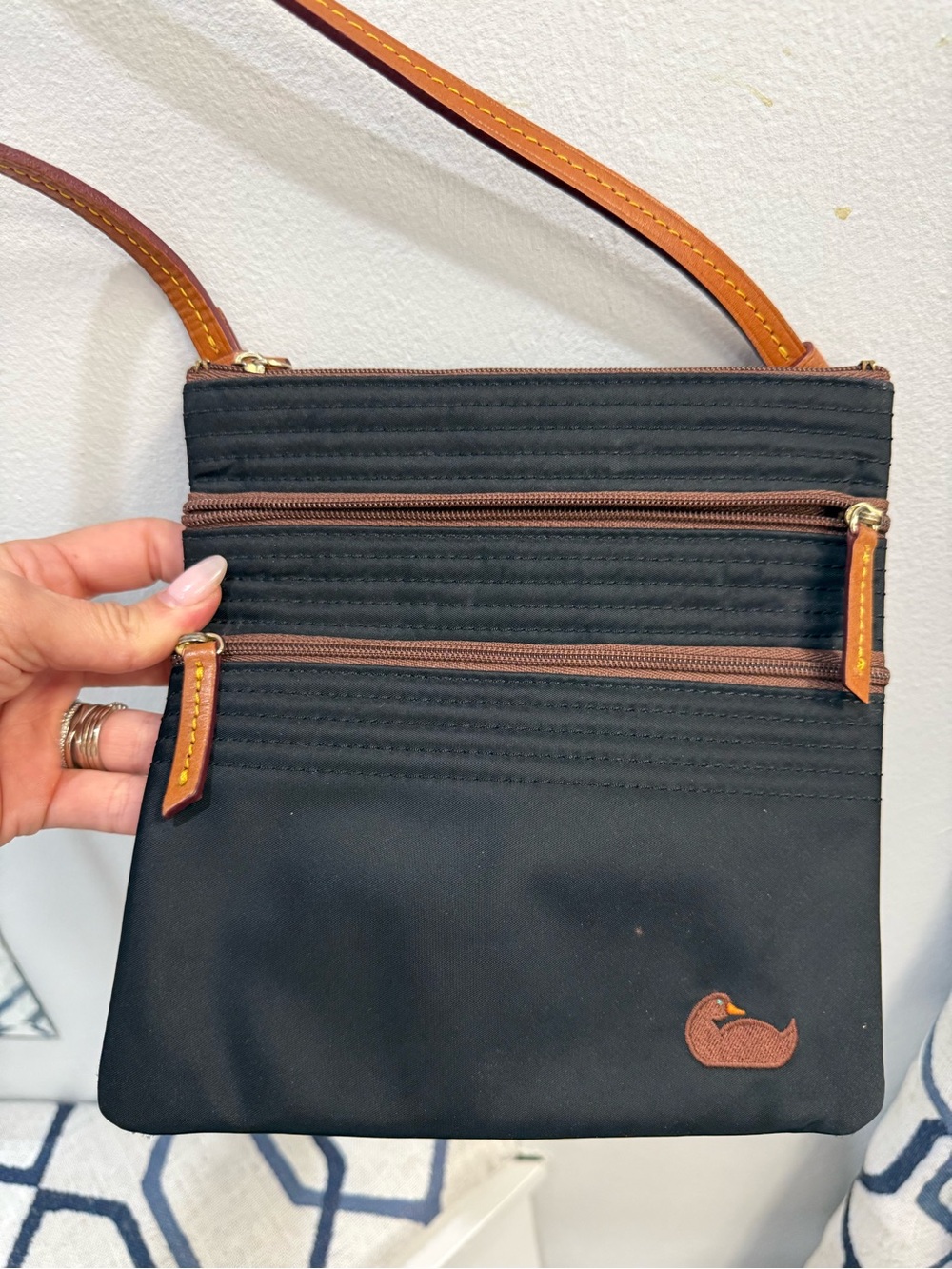 DOONEY & BOURKE • black brown crossbody purse bag